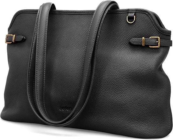 befen Genuine Leather Tote Bag for Women Medium, Soft Leather Shoulder Handbag, Vintage Satchel Purse for Work Daily Use
