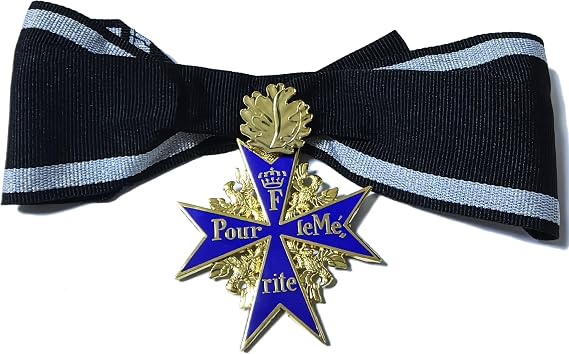 Pour Le Merite 24k Gold Plated Cross Medal Blue Max Highest Honor + Ribbon Repro