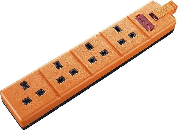 Permaplug by Masterplug ELS134O-01 Four Socket Trailing Socket with Power Indicator, without Plug and Cable, 13 Amp, Orange