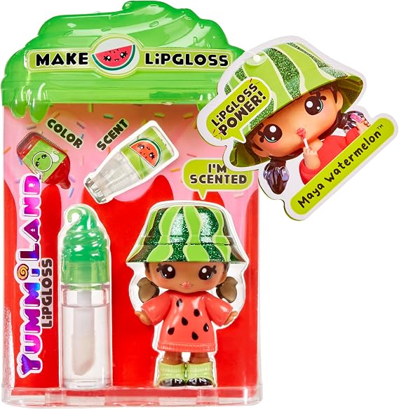 Yummiland Lipgloss Doll- Maya Watermelon, Ages 4+