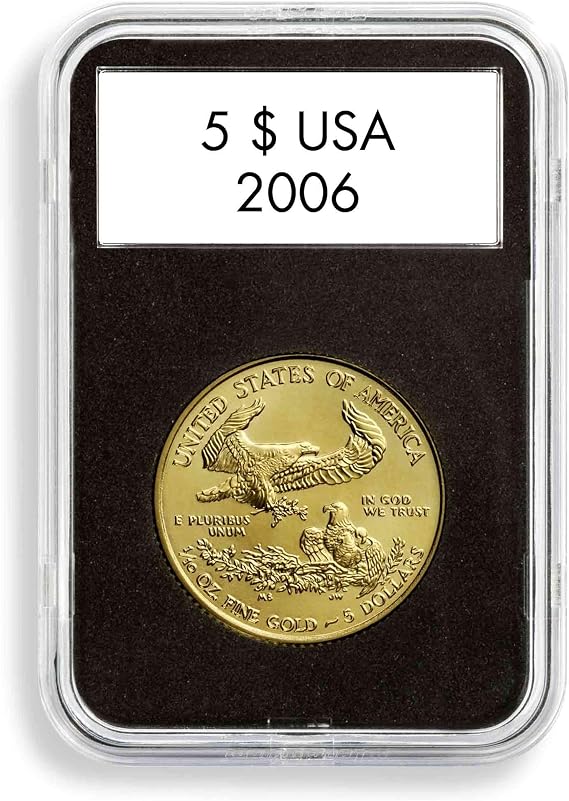 LIGHTHOUSE - QUICKSLAB Rectangular Coin Capsules with Precise Fit Foam Insert for 34 mm Coins