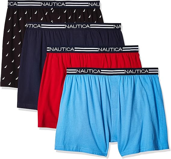 Nautica Men's 4 Pack Classic Cotton Loose Knit Boxers