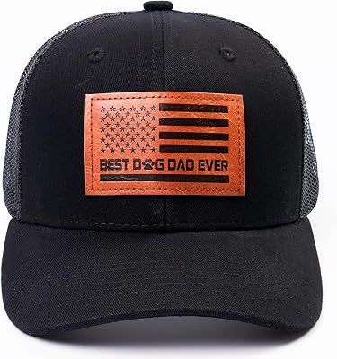 The Dogfather Trucker Hat for Men, Best Dog Dad Gifts, Adjustable Mesh Back Baseball Cap, Idea