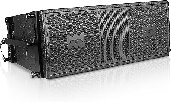 Sound Town Mode Audio Series 2 x 8 Line Array Loudspeakers, with Italian Neodymium Drivers, Plywood, Full-Range/Bi-Amp Switchable, Aluminum Side Handles, Black (FILA-208)