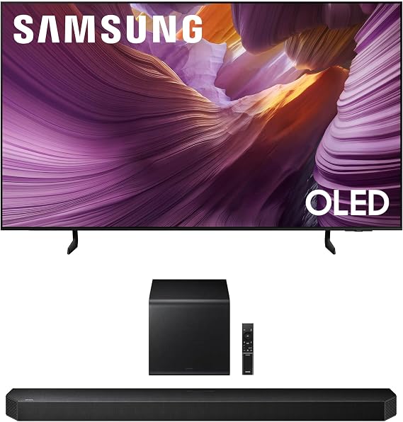 Samsung QN77S85FAEXZA 77 Inch OLED HDR 4K Smart TV with a HW-Q800F Q Series Soundbar 5.1.2 Ch Subwoofer (2025)