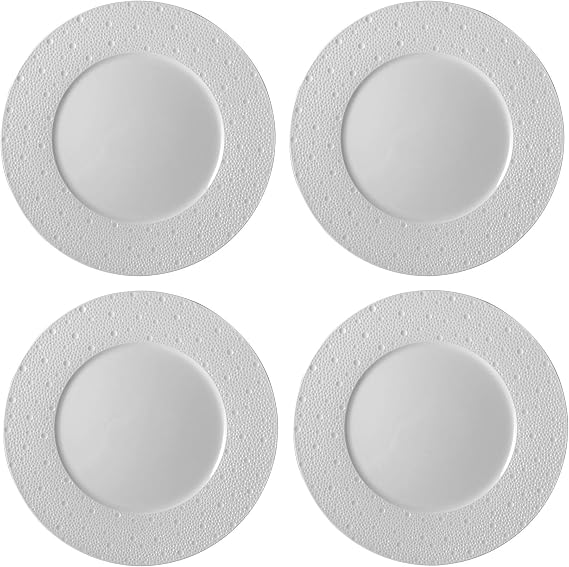 Bernardaud Set of 4 Ecume White 10.5" Dinner Plates