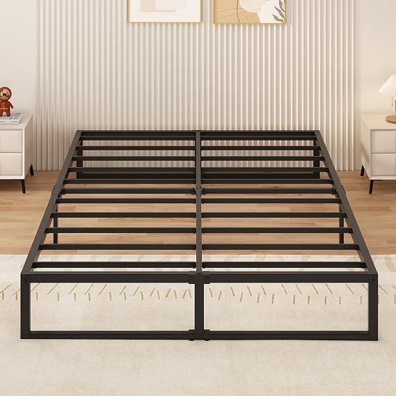 Yicensen Small Double Bed Frame 120x190cm, Easy Assembly, Noise Free, Black