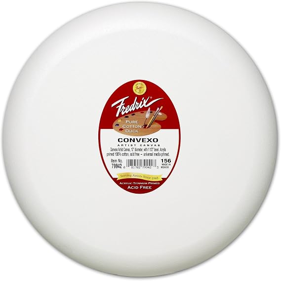 Fredrix 79940 Convexo Stretched Canvas, 8 by 1-1/2-Inch Round