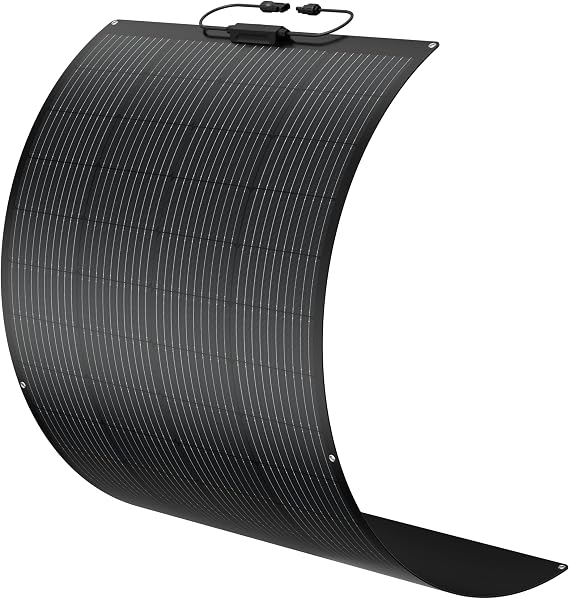 BougeRV Arch 200 Watts Fiberglass Flexible Solar Panel 23% High-Efficiency, 270 Lightweight, Portable Bendable 12 Volts 10BB Mono Cell for RV Camping Home Boat Marine Curve Surface Black