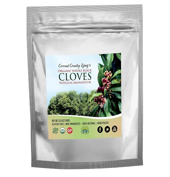Organic Cloves Whole 3.5 oz - USDA Organic, Non-GMO, Fair Trade Clove Buds