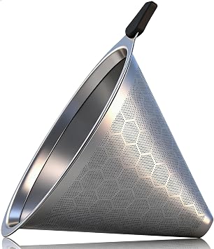 Pour Over Coffee Filter Compatible with Chemex 6/8/10 Cups & Hario V60 02 03, Reusable Stainless Steel Metal Cone Slow Drip Coffee Filter, Coffees Pour Over Dripper Filters