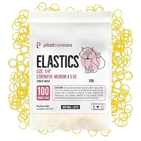 1000 (1/4" Fox, Medium 4.5 Oz) Orthodontic Latex Elastic Rubber Bands for Braces - Multi-Size Dental Elastics Kit, Heavy-Duty Ortho Bands for Gap Closure & Teeth Alignment (10 Bags of 100)
