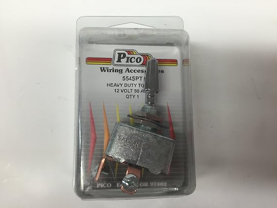 PICO Wiring Accessories 5545PT Heavy-Duty Toggle Switch - On-Off SPST, 6-12 Volt, 50 Amp