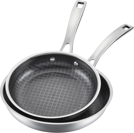 Cuisinart FusionPlus Hybrid Stainless Steel Cookware Set, 2-Piece Skillet Cooking Set with PFAS-Free PURELYSEAR Ceramic Technology, Scratch Proof, Cool Grip Handles, Dishwasher Safe