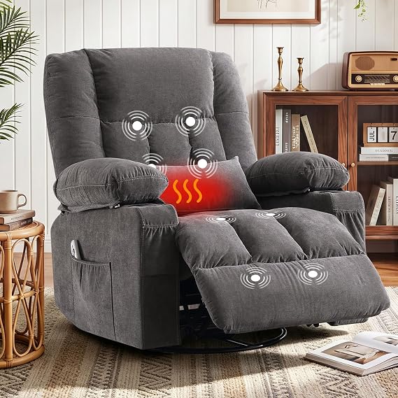MAHOMICO Rocker Recliner Chair with Massage and Heat