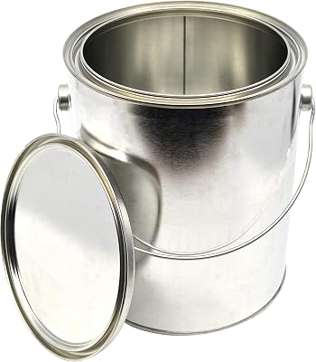 hBARSCI 1 Gallon Metal Paint Can with Ears, Bail, and Lid - Made in The USA from Partially Recycled Metal - 100% Recyclable