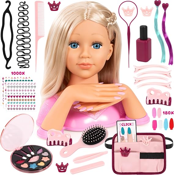 Bayer Design Charlene Magic Nails Styling Head Doll with 10.5 in Bust