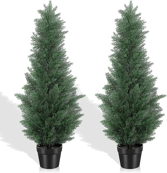 3FT Artificial Cedar Trees Set of 2 -UV Resistant