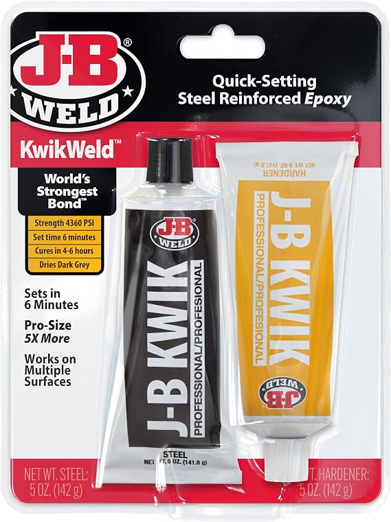 J-B Weld KwikWeld Pro Size 10 oz, 6 Minute Set Epoxy, Steel Reinforced Epoxy, High Strength