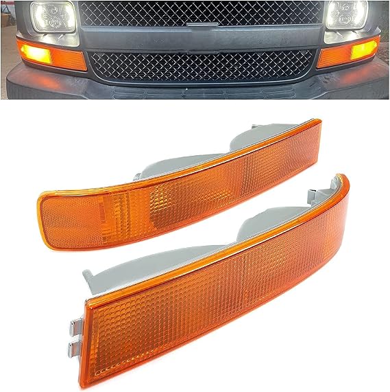 HECASA Corner Light Compatible with 2003-2025 Chevy Chevrolet Express/GMC Savana Van Side Marker Parking Turn Signal Lamp (No Light Bulb) Replacement for GM2520188 GM2521188