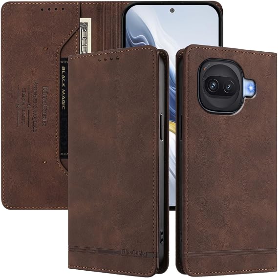 SHIEID Wallet Case for vivo iQOO Z11 Turbo Flip PU Leather Card Cover with RFID-blocking card compartment, Compatible with vivo iQOO Z11 Turbo Brown