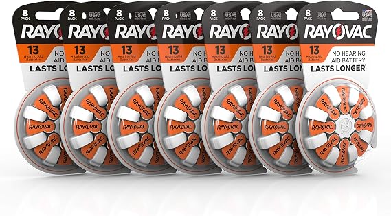Rayovac Size 13 Hearing Aid Batteries (56 Pack), Size 13 Batteries