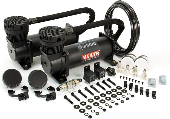 VIAIR 480C Dual Air Compressor for Air Suspension (2 Pack) 12V Continuous Duty Cycle Compressor for Air Tanks, Bags, Air Horns 200 PSI (Stealth Black)