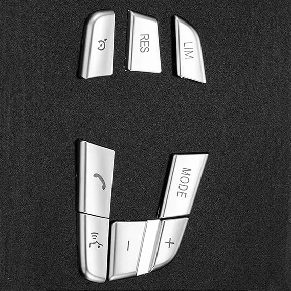 Button Decal Compatible with for 7 F01 F02 F03 F04 2009 2010 2011 2012 2013 2014 2015 Car Interior Steering Wheel Button Decor Cover Sticker 7pcs/Set