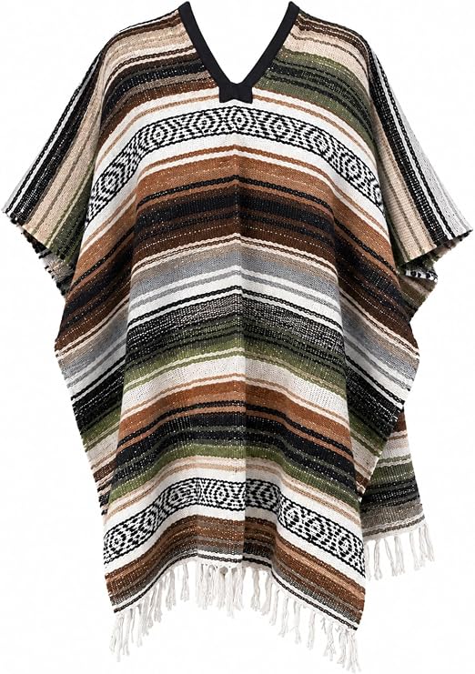 Mexican Ponchos, San Carlos Panchos for Women and Men, Great for Fiestas, Parties, Costumes, or Hiking