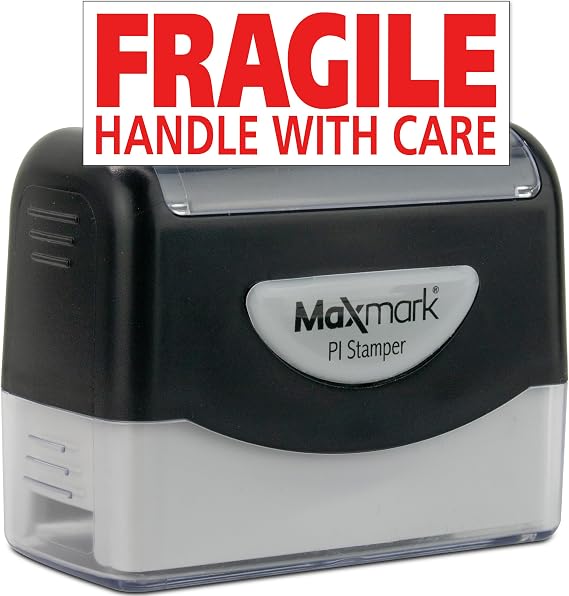 Fragile Handle with Care Pre-Inked Stamp - Red Ink (Large)