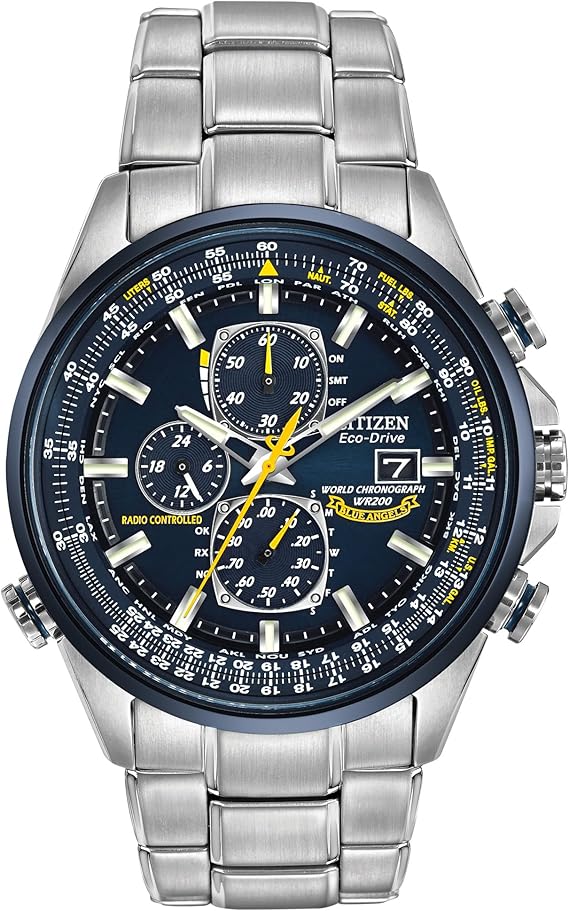 Citizen Mens Eco-Drive Sport Luxury World Chronograph Atomic Time Keeping Watch