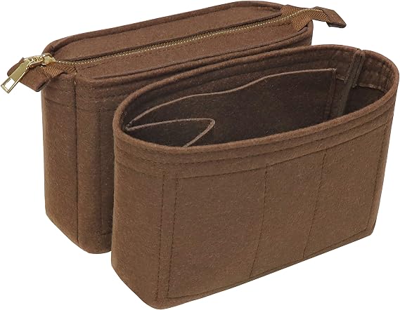 Felt Bag Organize Insert Bag in Bag for Shopping Bag with 2 Packs Fit in Neonoe and Other Bucket Bags Coffee