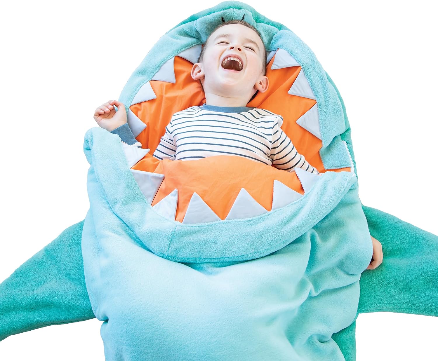 MindWare Oh So Fun! Shark Sleeping Bag for Kids - Ages 3 and Up