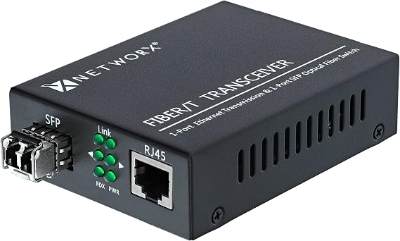 Networx Gigabit Ethernet Fiber Media Converter - UTP to 1000Base-LX - LC Multimode, 550m, 1300/1310nm