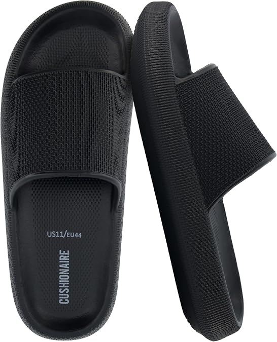 CUSHIONAIRE Feather EVA Mens Sandals Slip On Recovery Slides, Lightweight Water Shoes for Men
