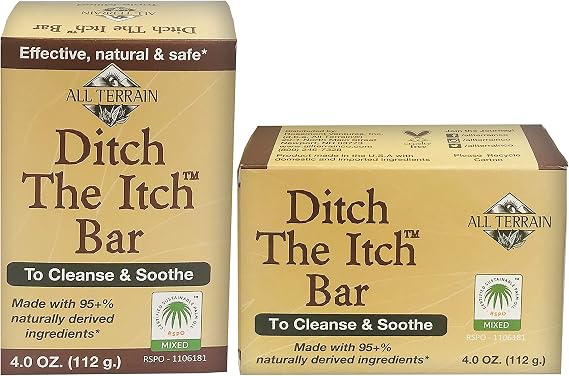 All Terrain Ditch The Itch Bar Soap, 4oz., to Cleanse & Soothe Itchy Irritated Skin (Pack of 2)