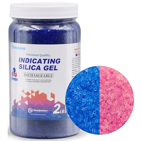 2LBS Blue Indicating Silica Gel Desiccant, Rechargeable Desiccanst Beads