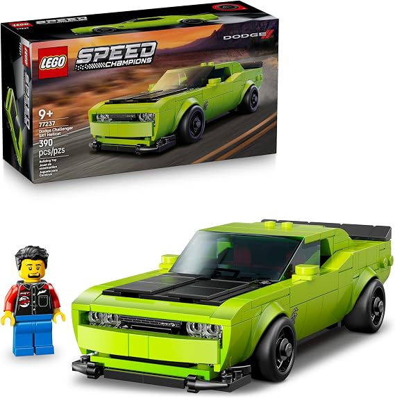 LEGO Speed Champions Dodge Challenger SRT Hellcat Sports Car Toy - Building Set for Learning, Play and Display - Kids Toy for Boys and Girls, Ages 9+ Birthday Gift Idea for Race Car Fans - 77237