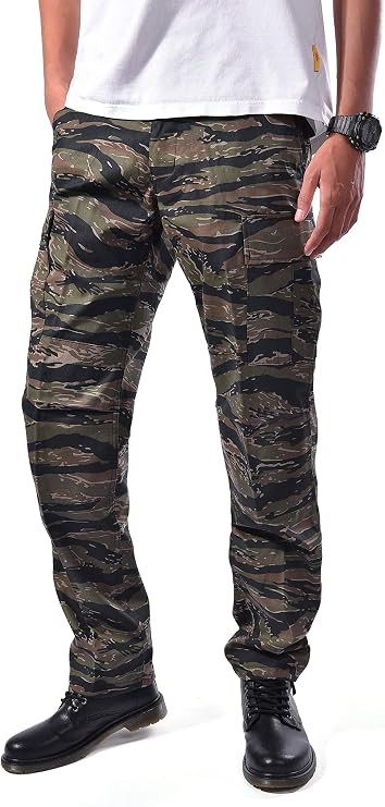 BACKBONE Men's Camouflage Cargo Pants Army Style Casual BDU Work Pants