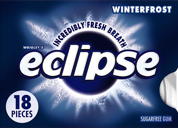 ECLIPSE Gum Winterfrost, Sugarfree Mint Gum Pack, 18 Count