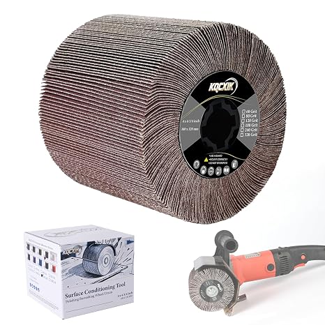 4.7" x 4" Surface Conditioning Tool, 60 Grit Emery Cloth burnishing Wheel