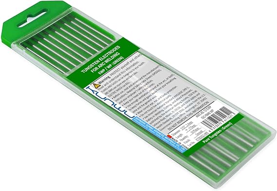 KUNWU Green, WP 3/32" TIG Welding Tungsten Electrode Pure Rod 10-Pack (3/32"x 7")