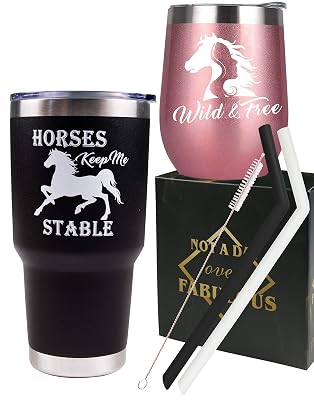 Horses Gifts for Women, Funny Horse Gifts for Women, Gifts for Horse Lover Women, Birthday Gifts for Horse Lovers, Horse Novelty Gifts, Funny Horse Gifts, Wild and Free Tumbler
