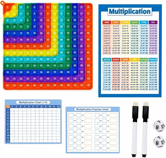12x12 Multiplication Table Learning Board Set for Classroom and Home
