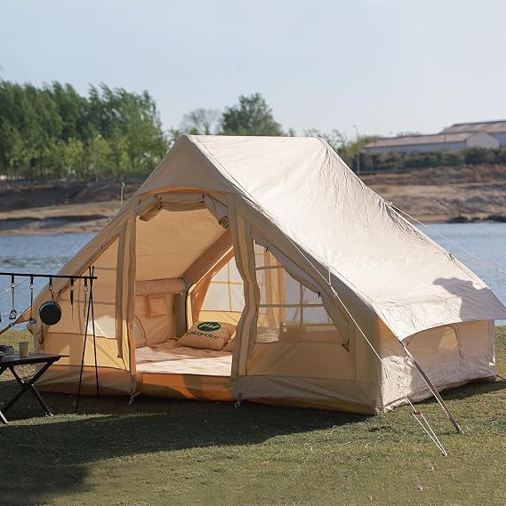 Waterproof Inflatable Camping Tent with Pump and Rain Fly, Outdoor Inflatable TentHouse for Camping for 2-3 Persons