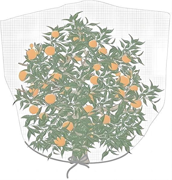 Agfabric Bird Netting 84" Hx72 W Garden Netting Insect Pest Barrier,Plant Cover Fruit Tree Netting Mesh Protection Bag with Drawstring,White