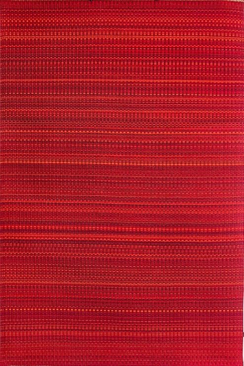 Mad Mats Geometric Outdoor Rug, Reversible Plastic Mat (5' x 8', Mix - Warm Red)
