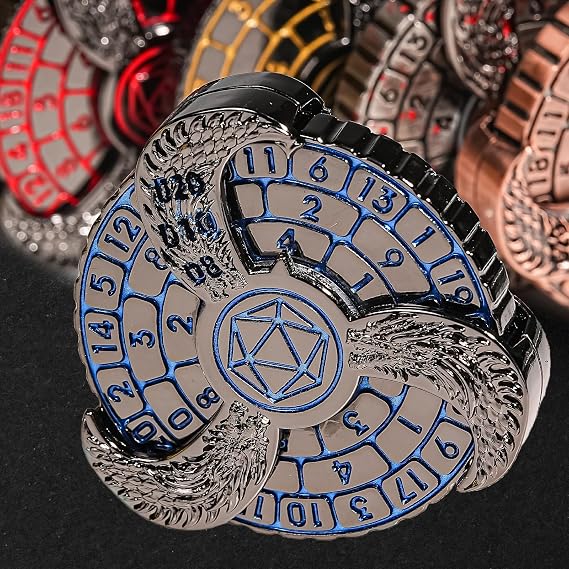 Metal DND Spinner Dice Set, Fingertip Gyro with Gift Box RPG MTG