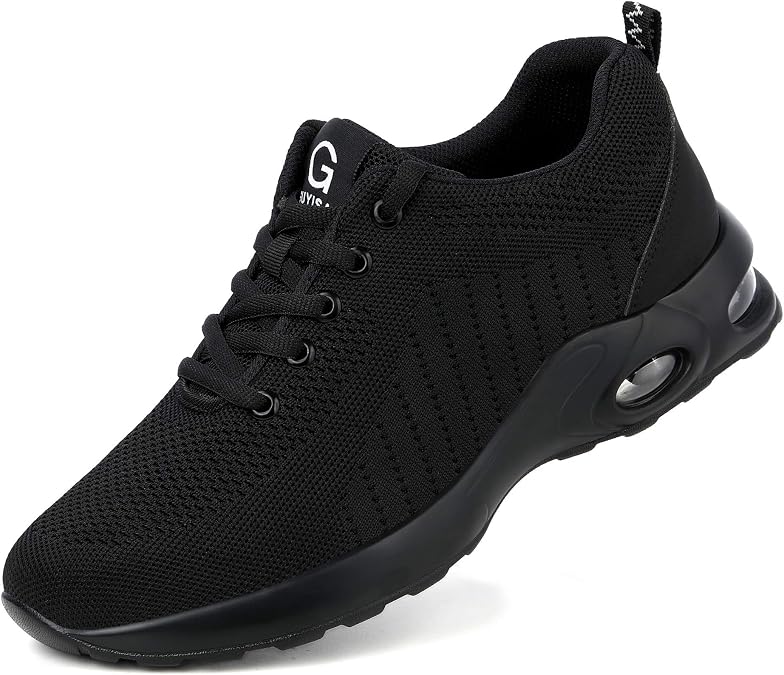Tongzone Steel Toe Shoes for Women Men Safety Air Cushion Lightweight Sneakers Slip Resistant Industrial and Construction Work Shoes