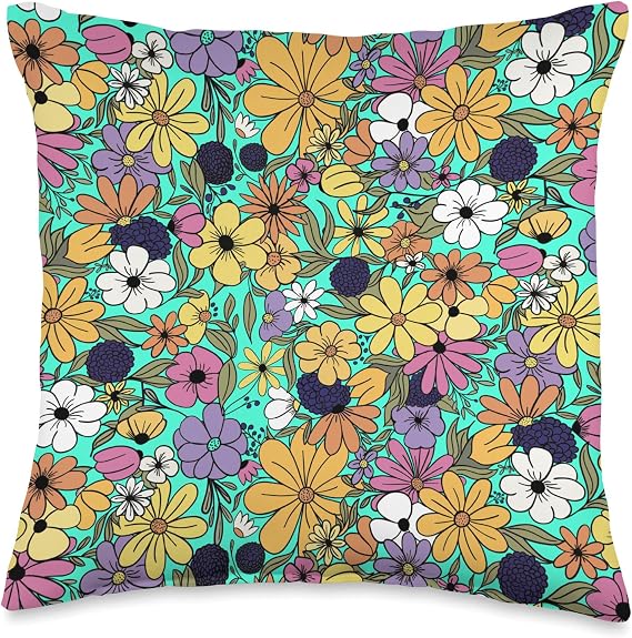 Flower Power Throw Pillow Throw Pillow